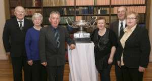 Andy O'Donoghue, Paddy & Kay O'Callaghan, Mary Purcell celebrating with John & Mary Keane